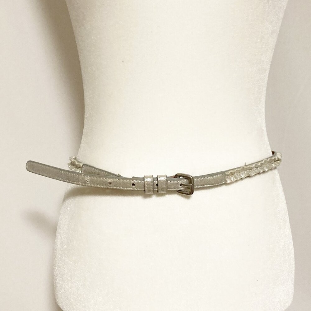 Gap Metallic Ruffled Skinny Thin Belt Size S Holiday Festive Bling